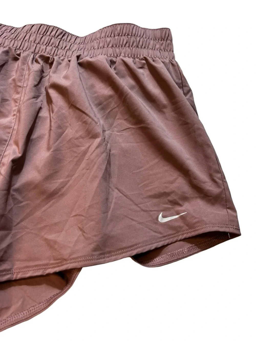 Nike Dri-FIT Running Shorts brief lining Women XL DX6014-208 Mauve Pink Training